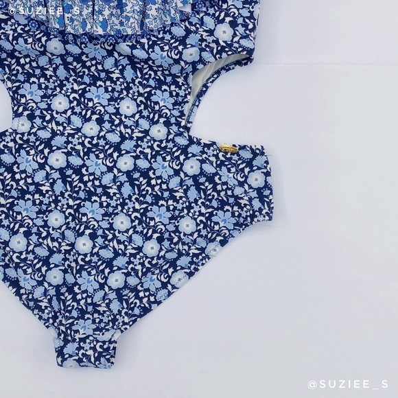 NWOT Jessica Simpson Floral Paisley Off the Shoulder One Piece Swimsuit XL - Picture 4 of 13